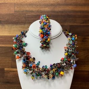 NEW Handmade Beaded Bracelet & Necklace Set